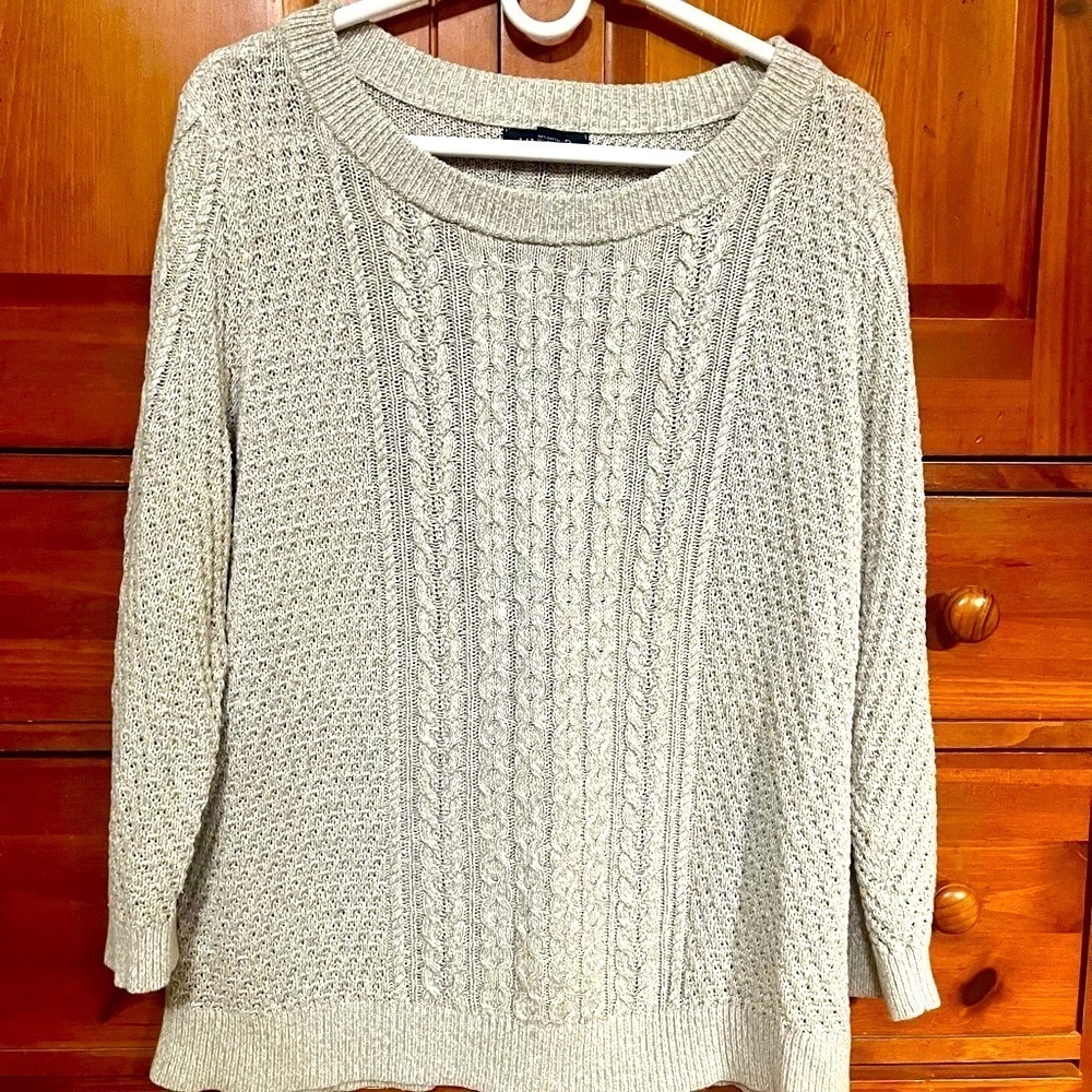 Women’s Lands End Cable Knit Sweater - Picture 6 of 6